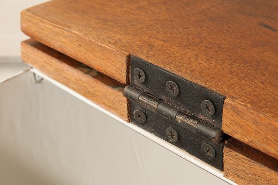 riess-ambiente Couchtisch JAKARTA 70cm weiß / natur, Wohnzimmer · recyceltes Massivholz · rund · mit Fach · Metall · Boho