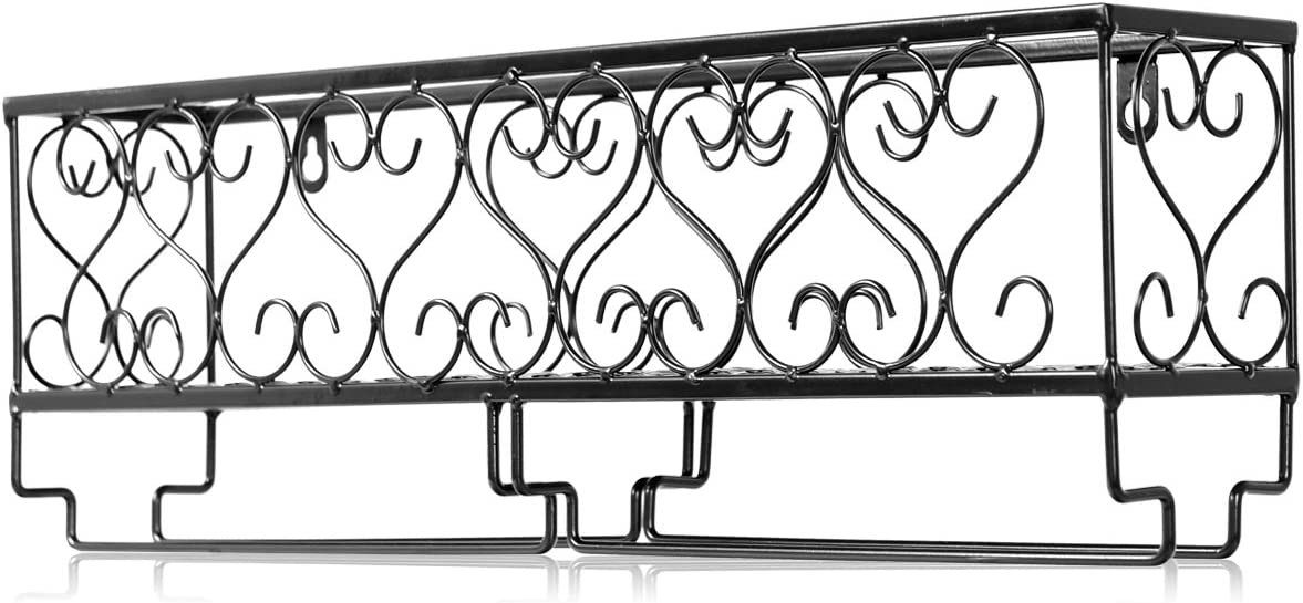 COSTWAY Weinregal, Wand, Metall, für Flaschen&Gläser, Wandregal 50x10x17cm
