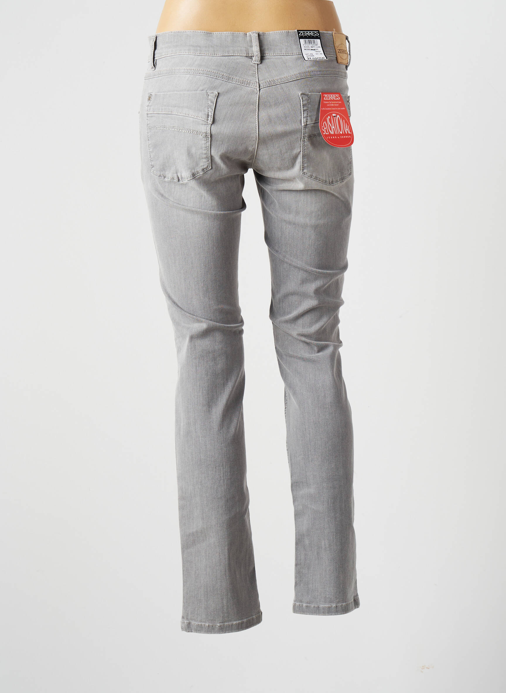 Zerres Jeans Coupe Slim Femme couleur gris