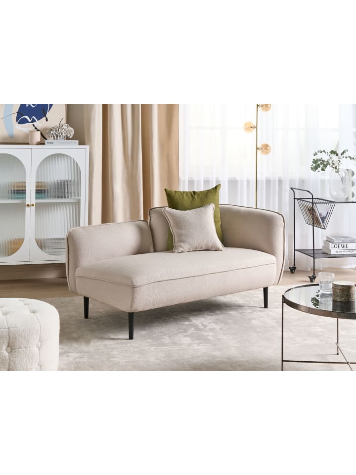 Beliani Chaiselongue CHEVANNES in Beige/Schwarz - (W) 138 x (H) 74 x (L) 77 cm günstig kaufen onesize
