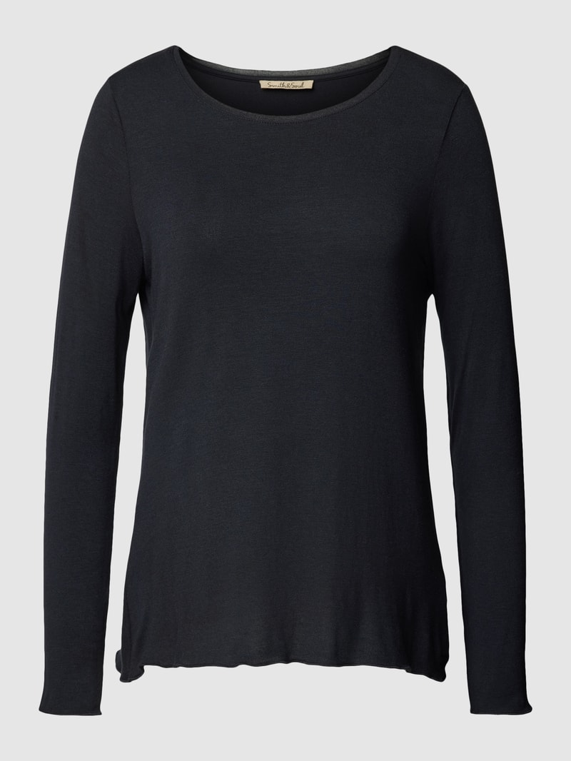 Longsleeve mit Label-Detail in black