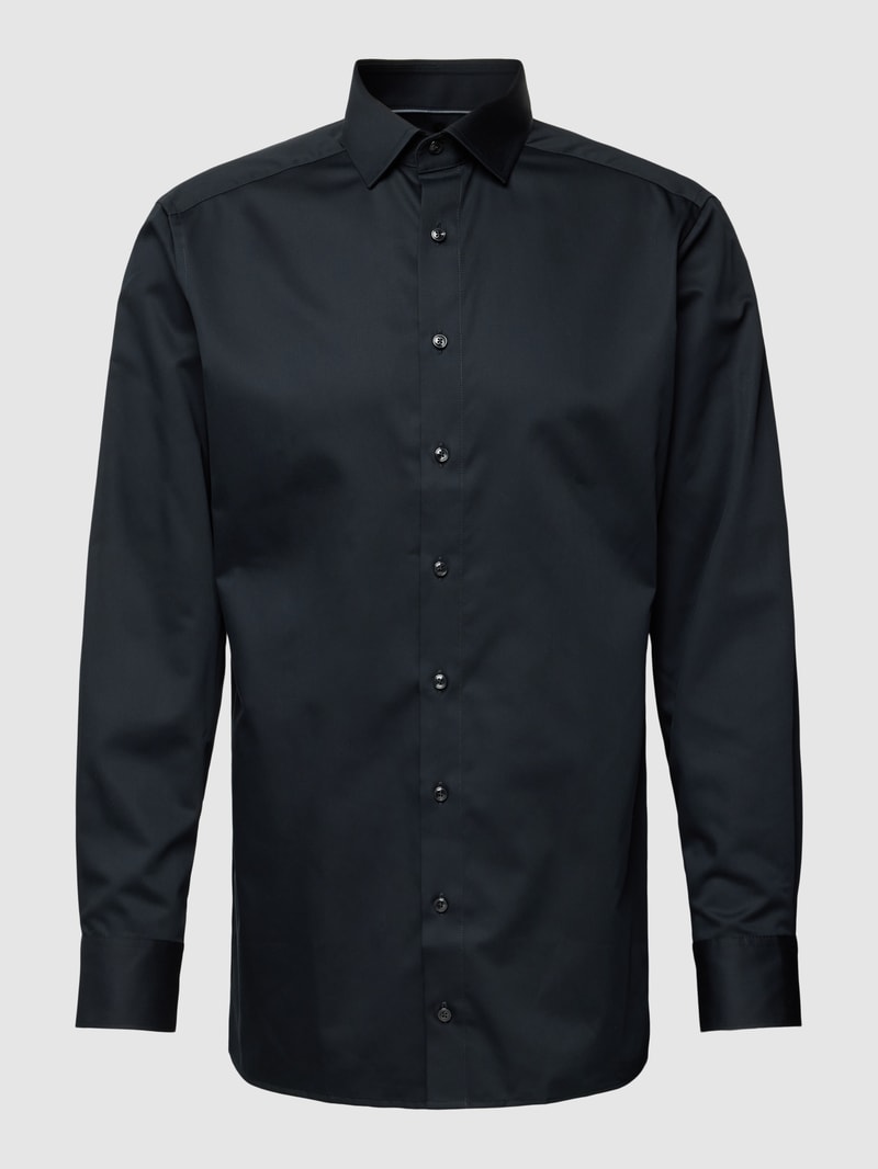 Modern Fit Business-Hemd mit Kentkragen Modell 'Global' in schwarz
