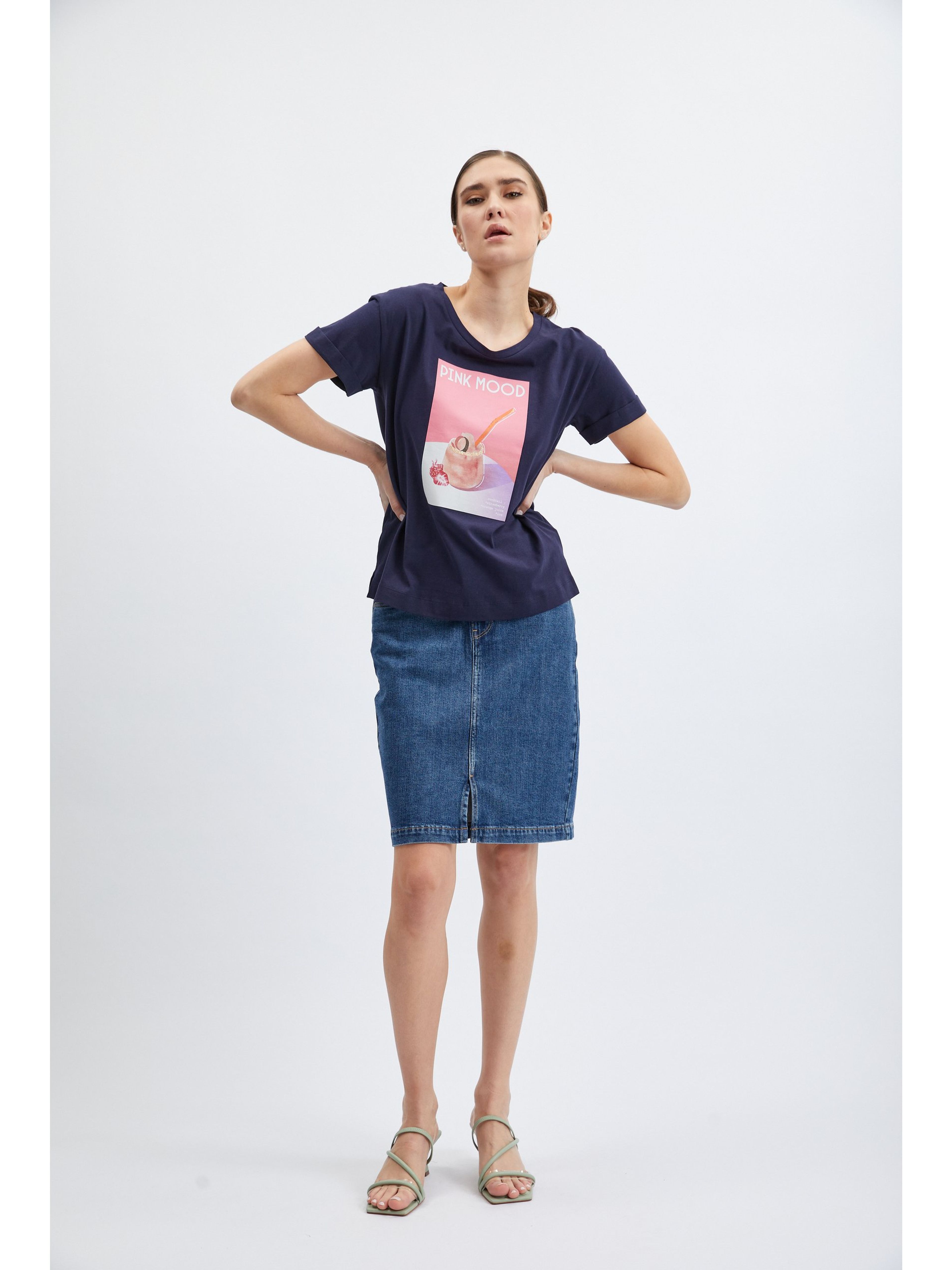 Dunkelblaues ORSAY Damen-T-Shirt