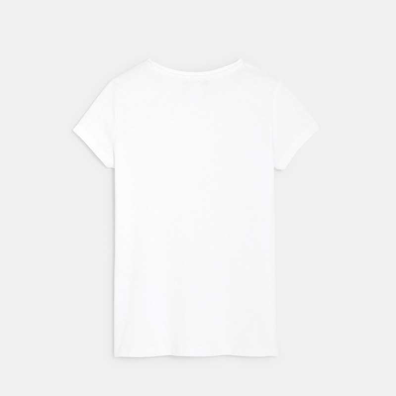 T-shirt manches courtes uni blanc fille