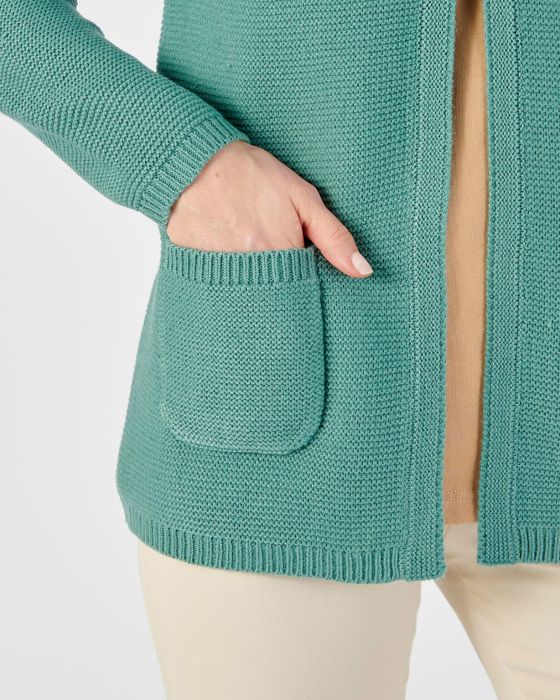Cardigan maille fantaisie manches longues