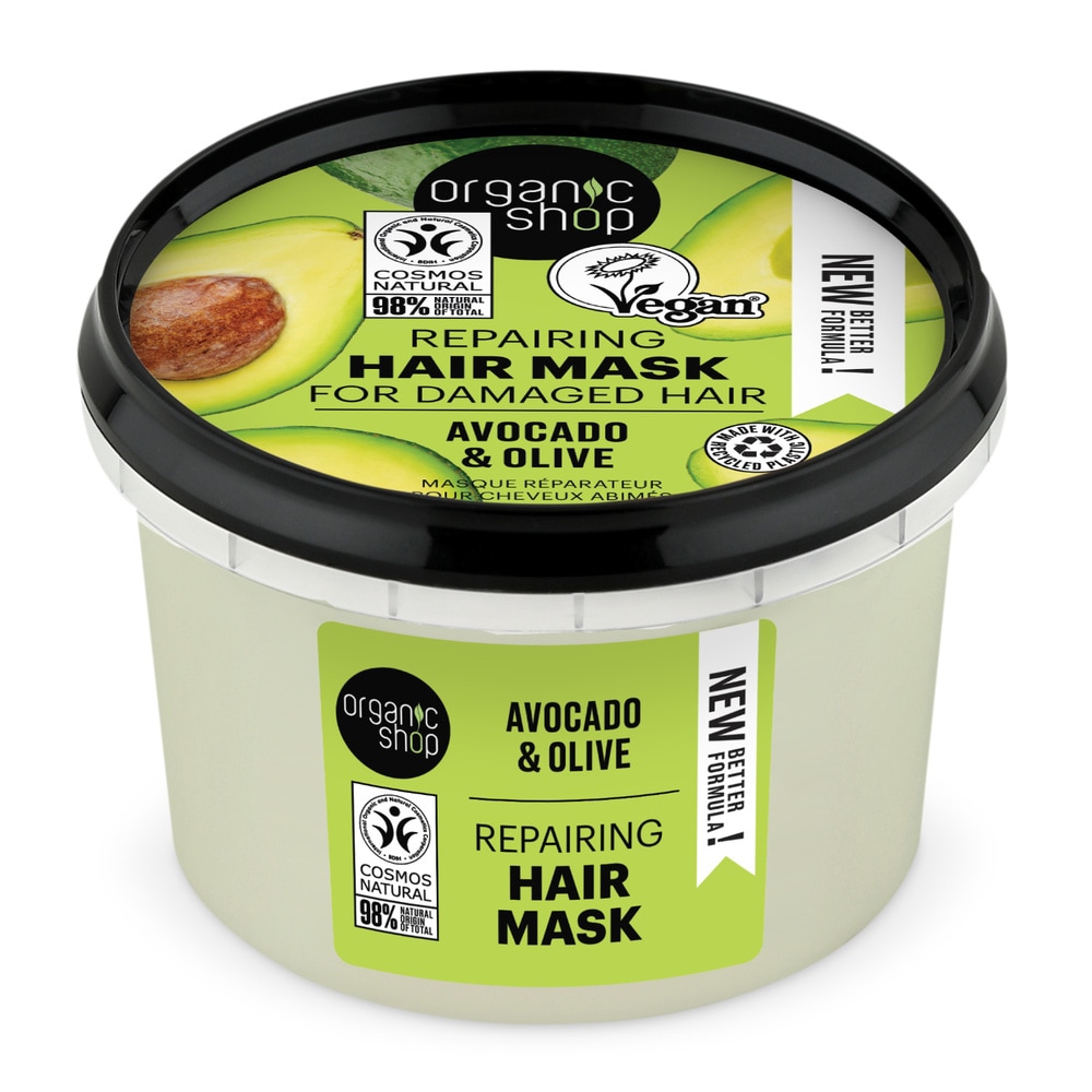 organic shop Masque pour cheveux abimés Avocat OliveVegan Naturel Masque
