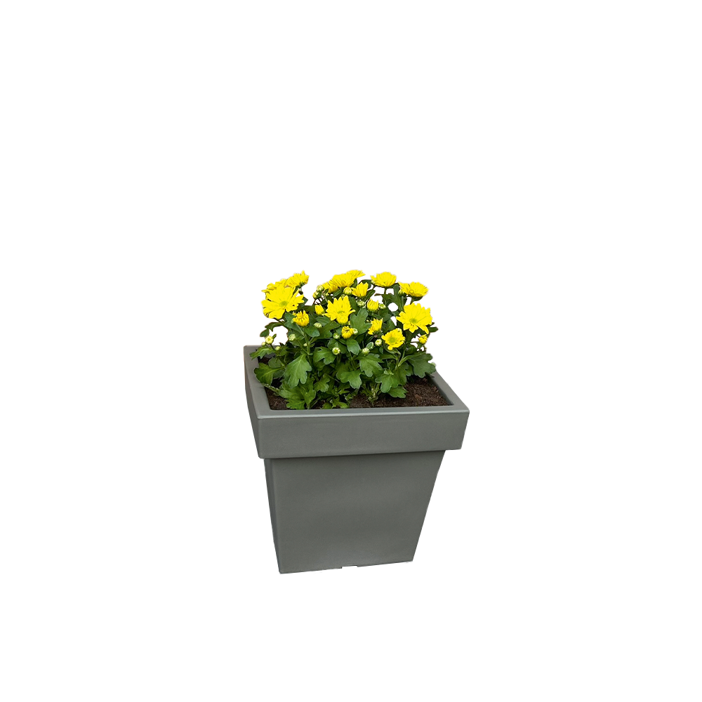 Powertec Garden Pflanztopf „Vigo“ eckig - 14,0 L Steingrau