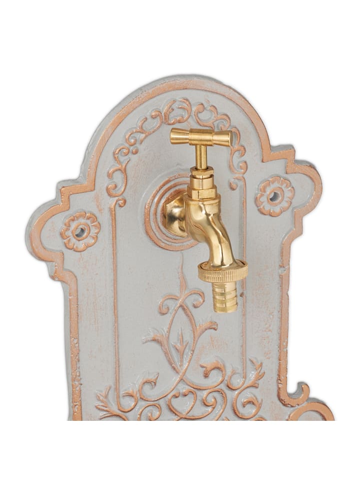relaxdays Wandbrunnen in Gold/ Grau - (B)22 x (H)36 x (T)10,5 cm günstig kaufen onesize