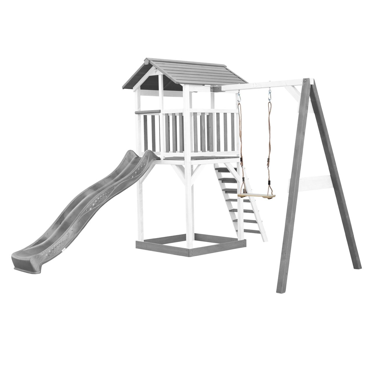AXI Beach Tower Spielturm mit Einzelschaukel - Graue Rutsche