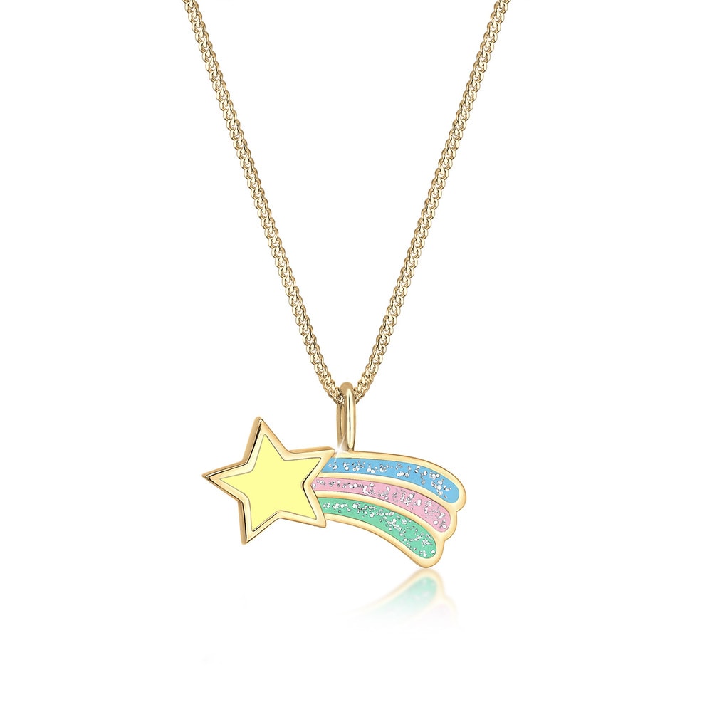 Elli Elli Collier Femme Pendentif Étoile Filante Multicolore - (925/1000) Argent collier