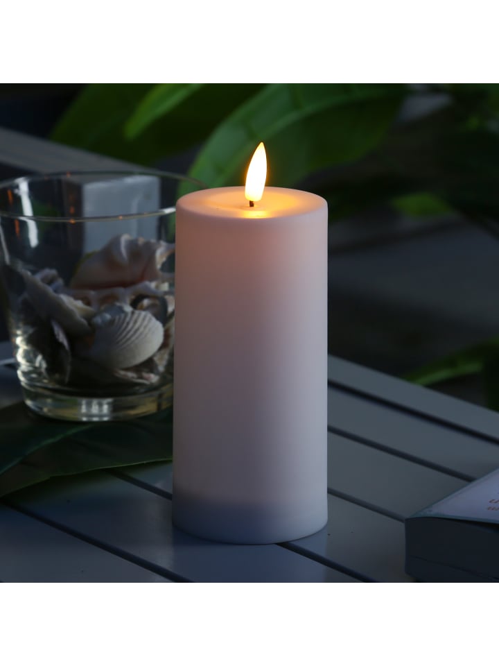 MARELIDA LED Solar Kerze Outdoorkerze mit Sensor H: 15cm in weiß günstig kaufen onesize