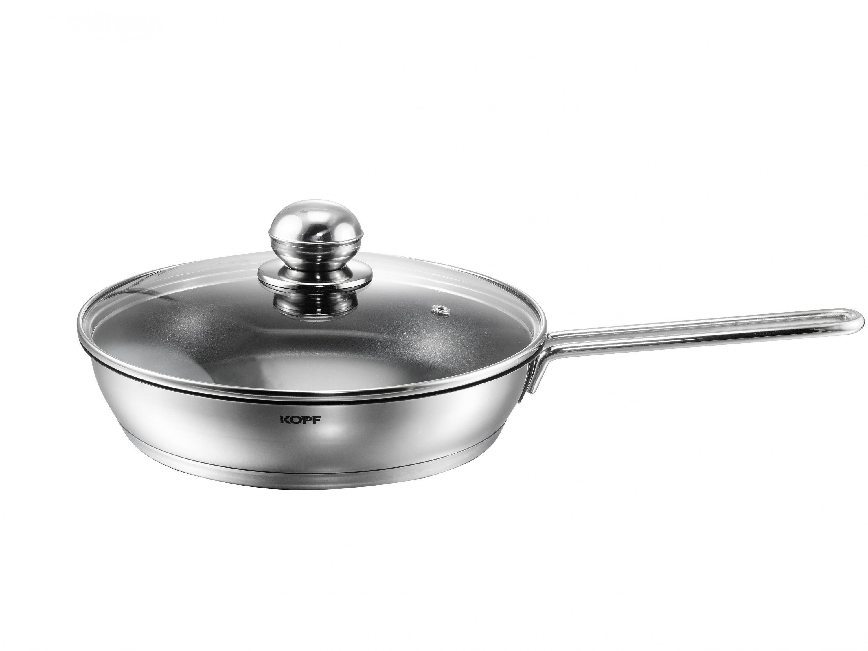 Kopf Topf-Set Josie, Edelstahl (14-tlg), Induktionstöpfe mit Schüttrand, Literskala und Glasdeckel
