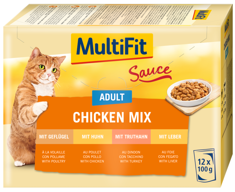 MultiFit Nassfutter MultiFit Adult Sauce Chicken Mix Multipack 12x100 g