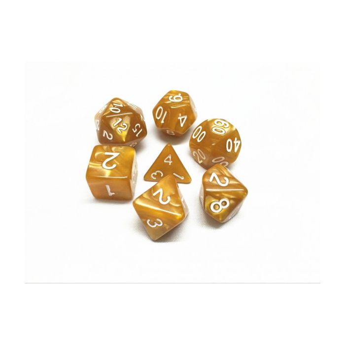 Golden Pearl dice set