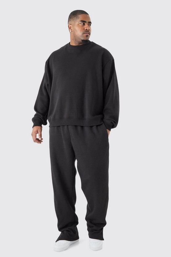 Plus kastiger Sweatshirt-Trainingsanzug