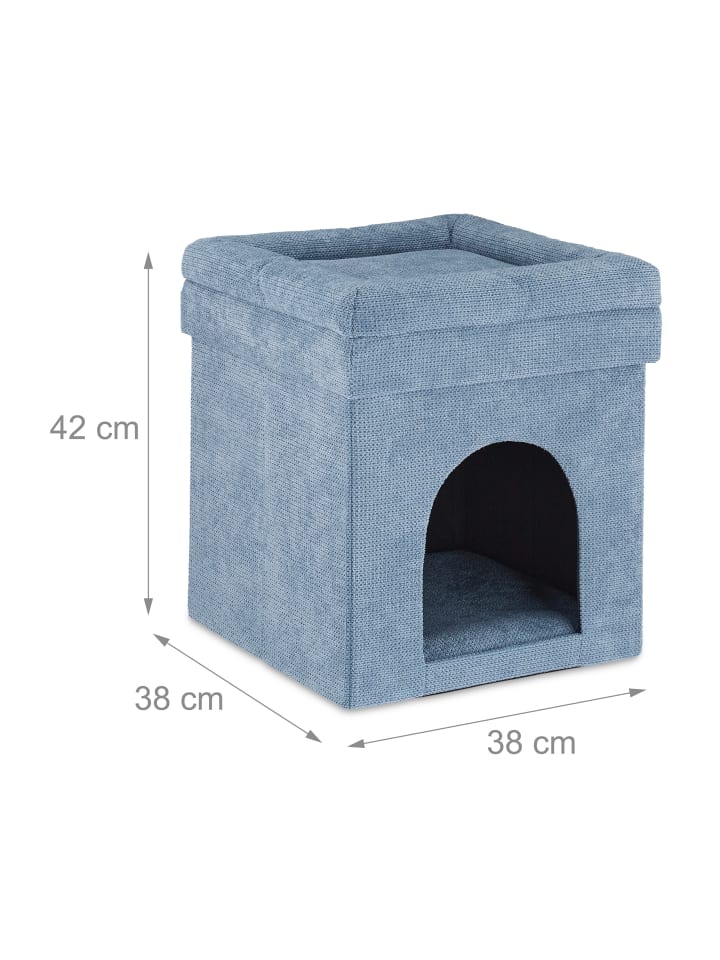 relaxdays Katzenhöhle in Grau - (B)38 x (H)42 x (T)38 cm günstig kaufen onesize