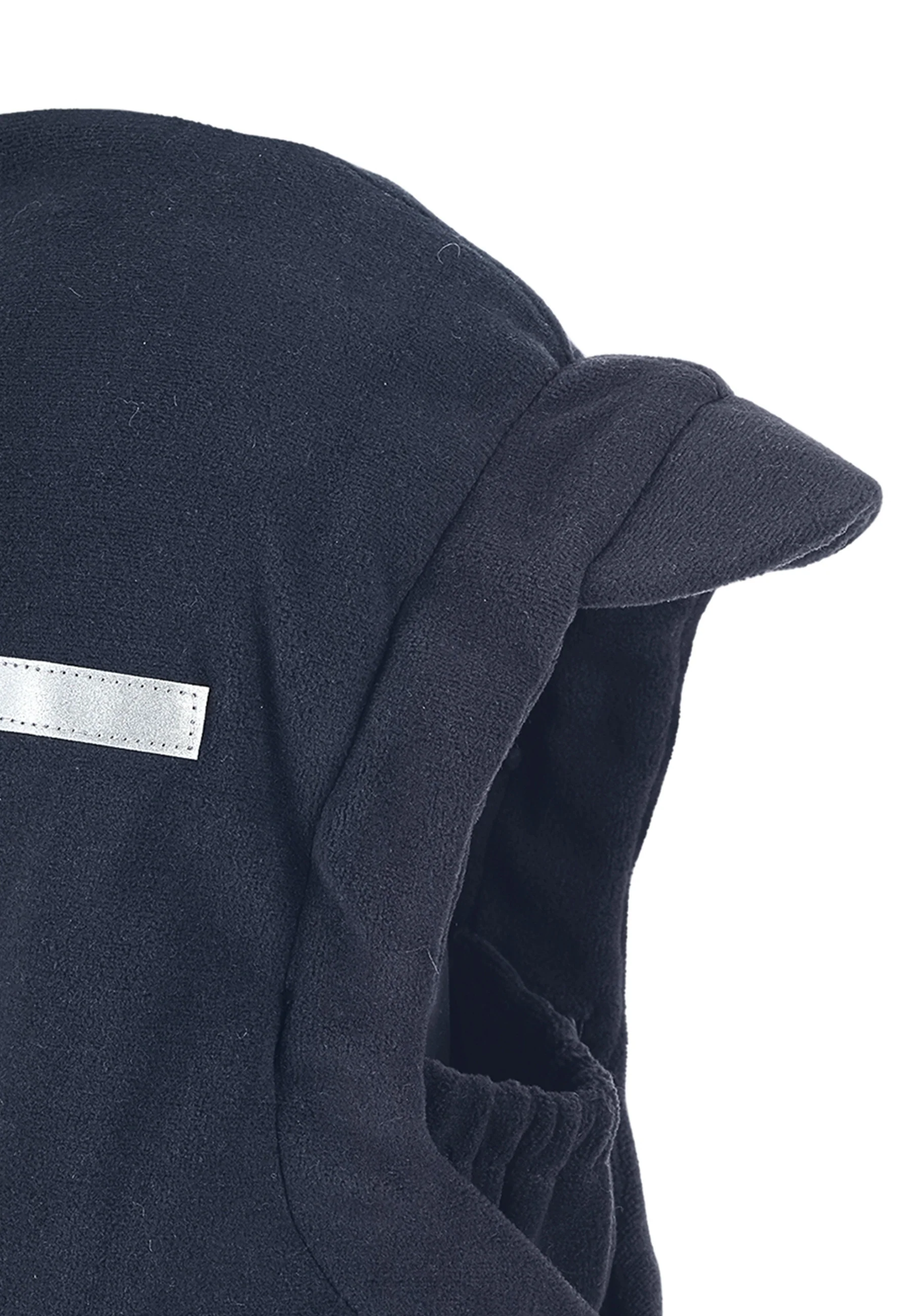 Schalmütze aus Microfleece mit Zipfel und Schirm