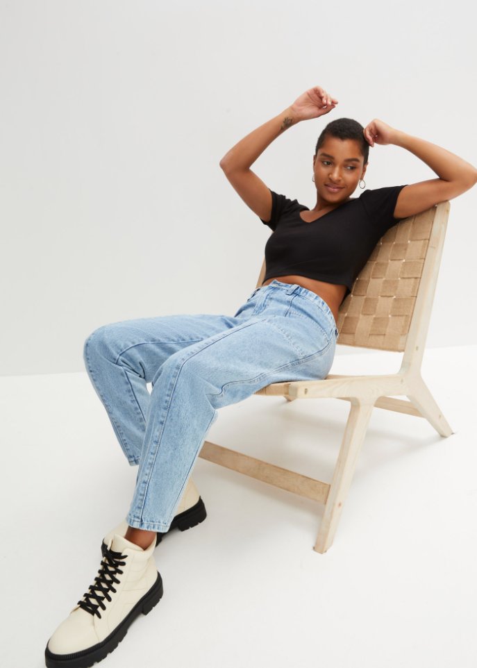 Barrel Jeans aus reiner Baumwolle