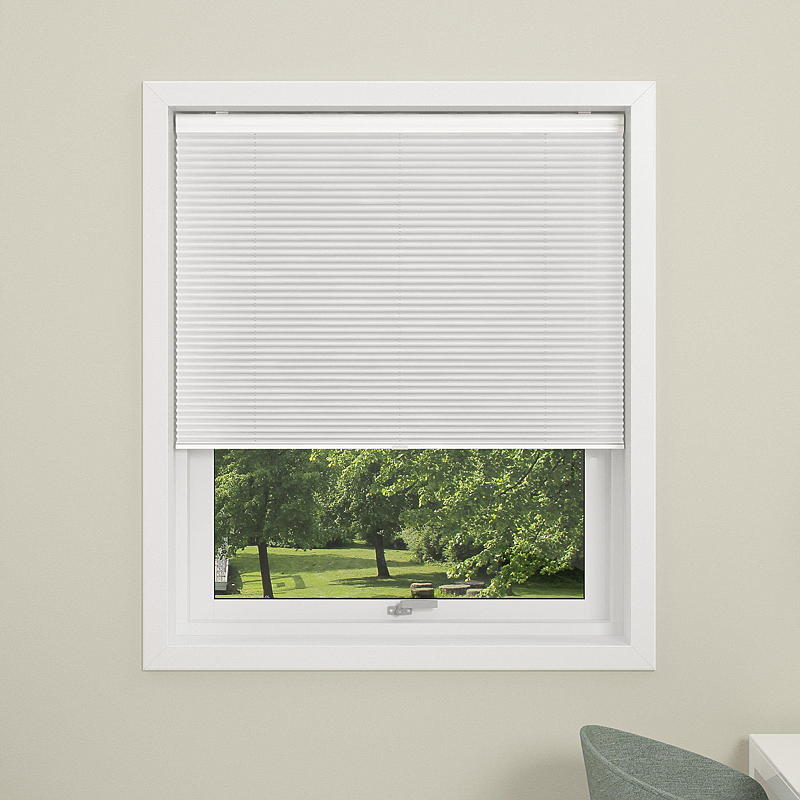 DUOTEX Plissegardin 90x210 cm trådløs hvit