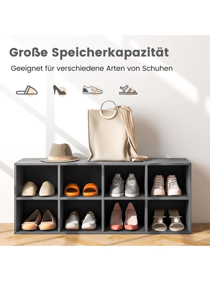 COSTWAY Schuhbank Bücherregal bis zu 230kg in Grau günstig kaufen onesize