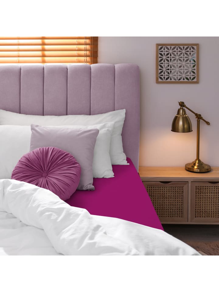 GMD Living Jersey Premium Spannbettlaken JANNEBY in Farbe Pink günstig kaufen