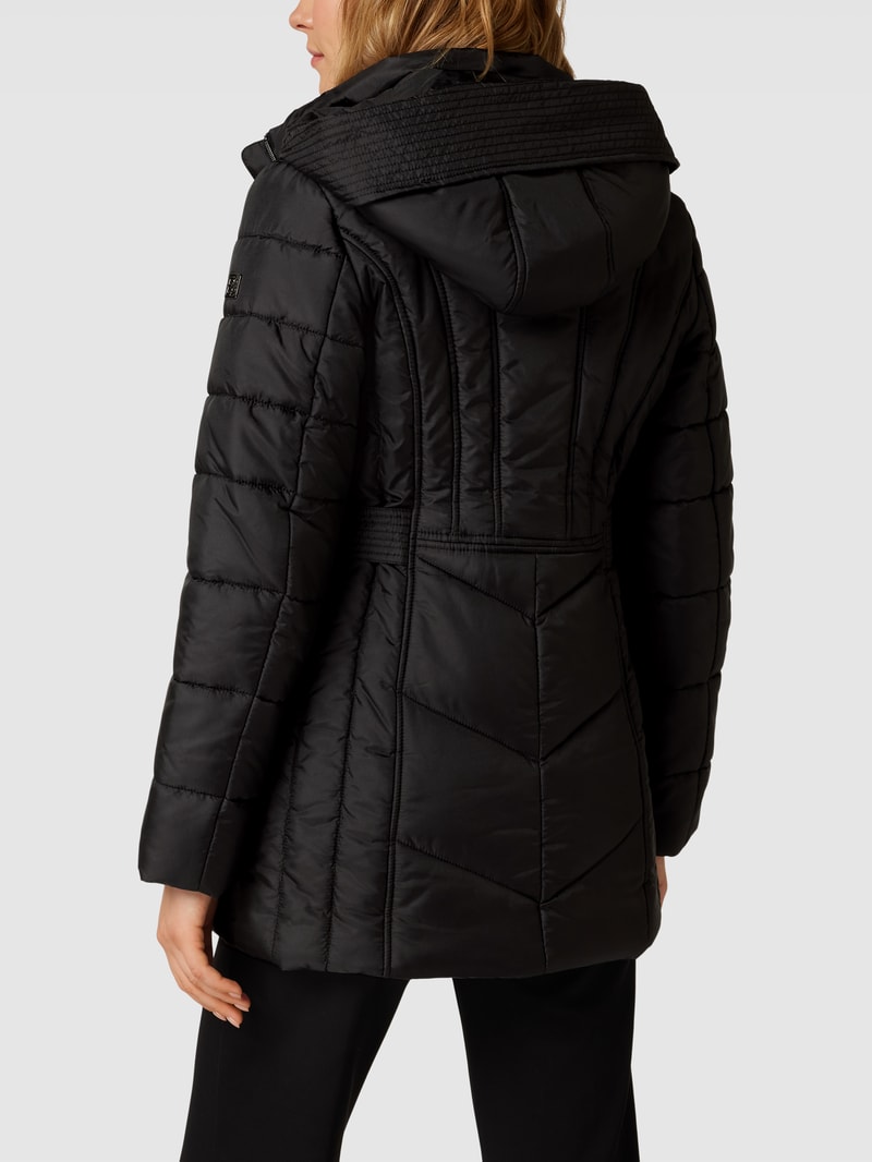Steppjacke mit Taillengürtel in schwarz