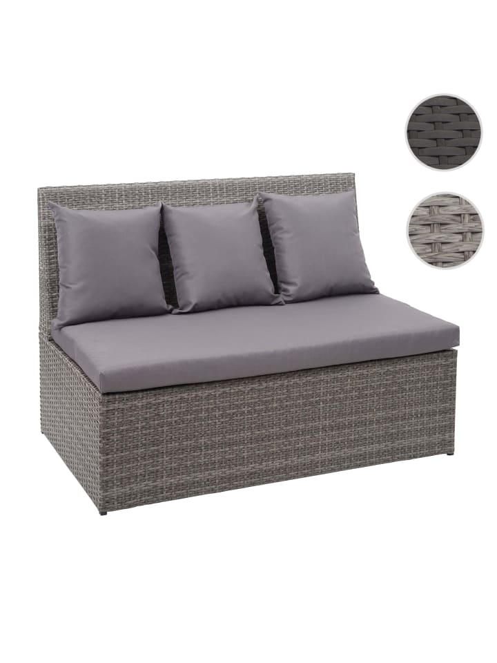 MCW Lounge-Gartenbank G16 2er Sofa, Grau, Kissen dunkelgrau günstig kaufen onesize