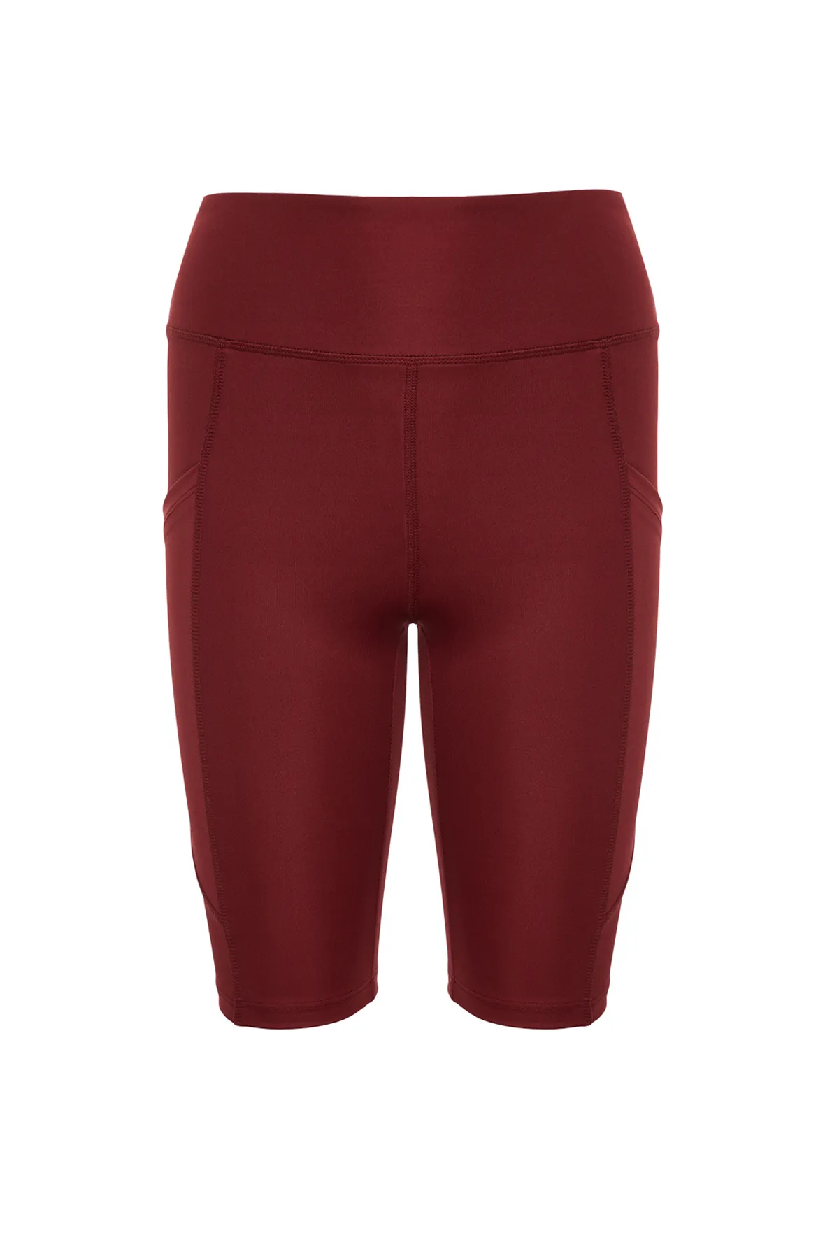 Trendyol Collection  Burgunder Restorer High Waist Tasche Detail Strick Sport Biker/Radfahrer/Kurze Leggings TWOAW21TA0064