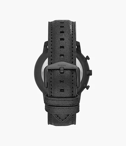 Fossil Herrenuhr Neutra Chronograph Leder Schwarz