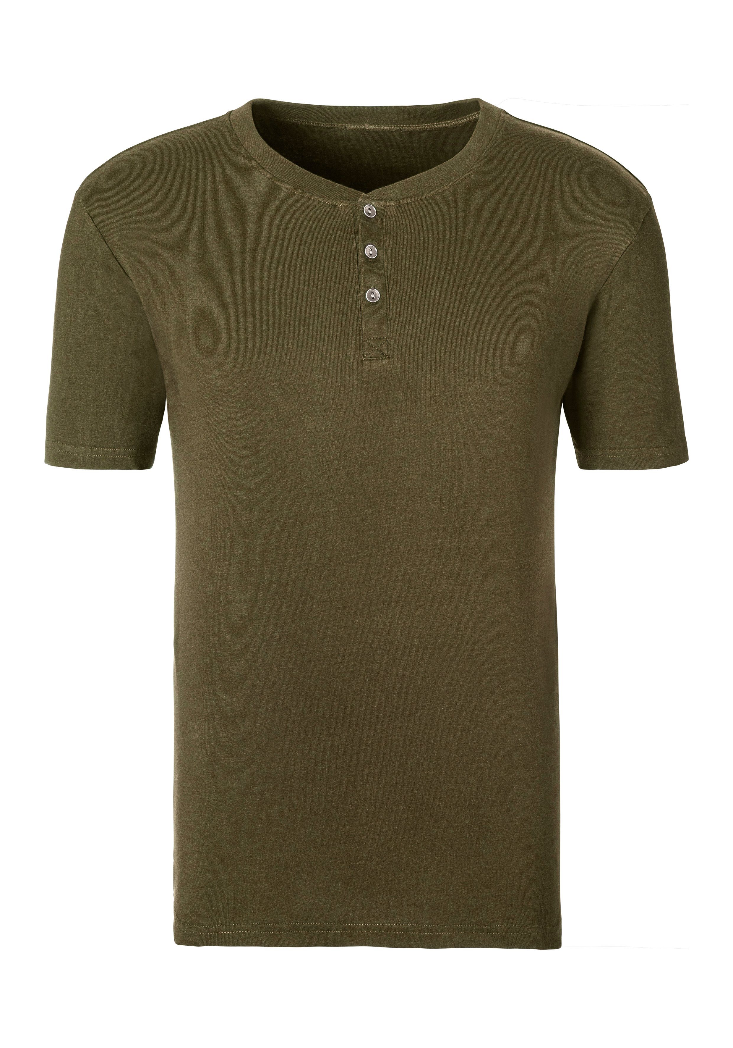 H.I.S T-Shirt (Packung) mit aufwendiger Knopfleiste perfekt als Unterziehshirt