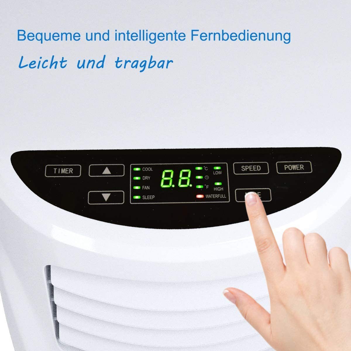 COSTWAY Klimagerät, 4in1, 7000 BTU/2,6KW, Fernbedienung & 24H Timer