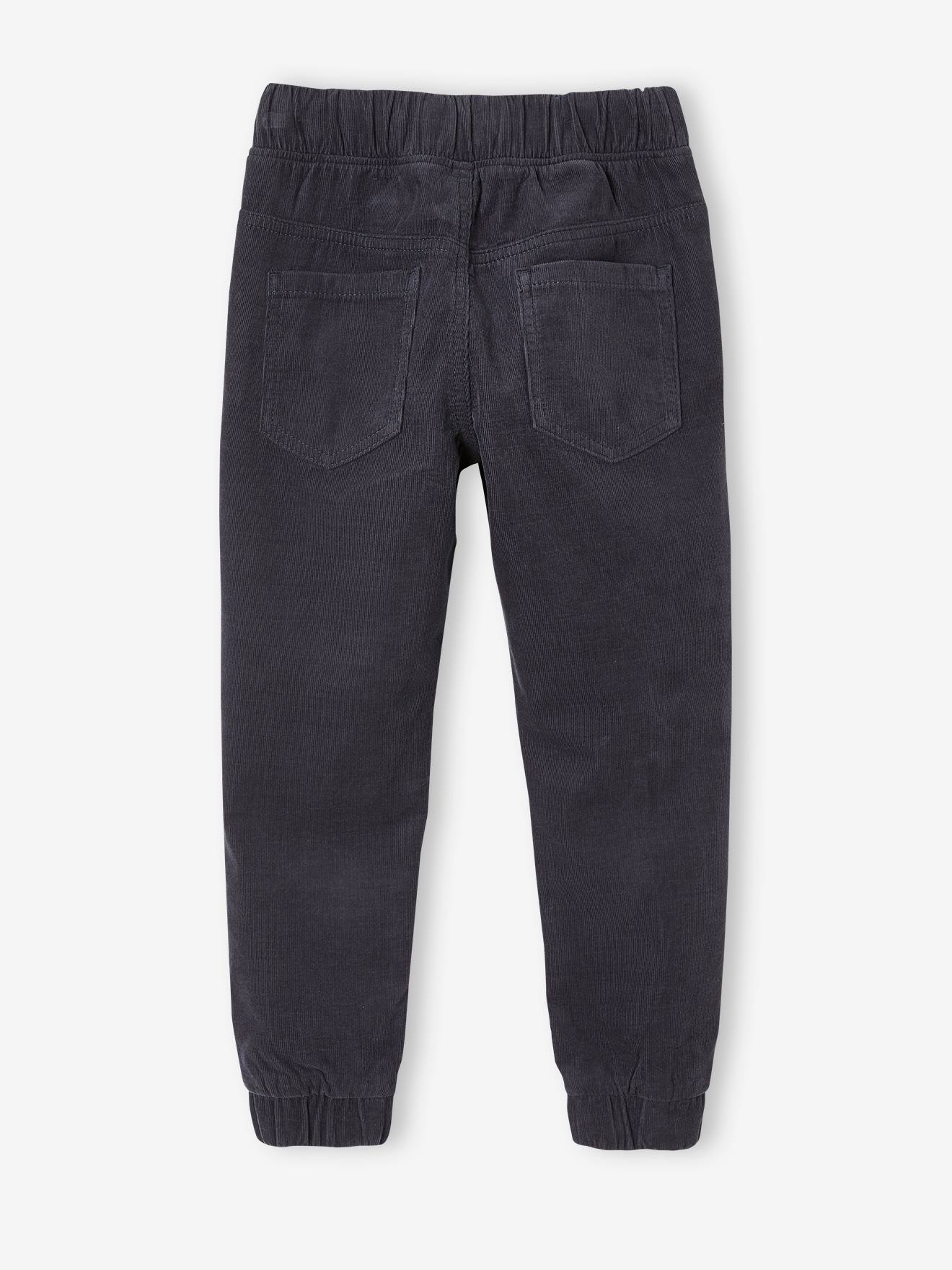 Pantalon jogger velours facile à enfiler garçon marine