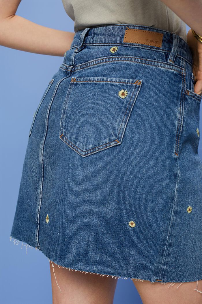 Jeans-Minirock mit Stickerei