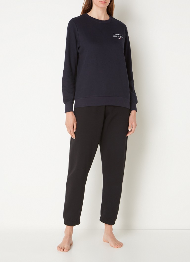 Pulover Tommy Hilfiger Lounge cu logo brodat