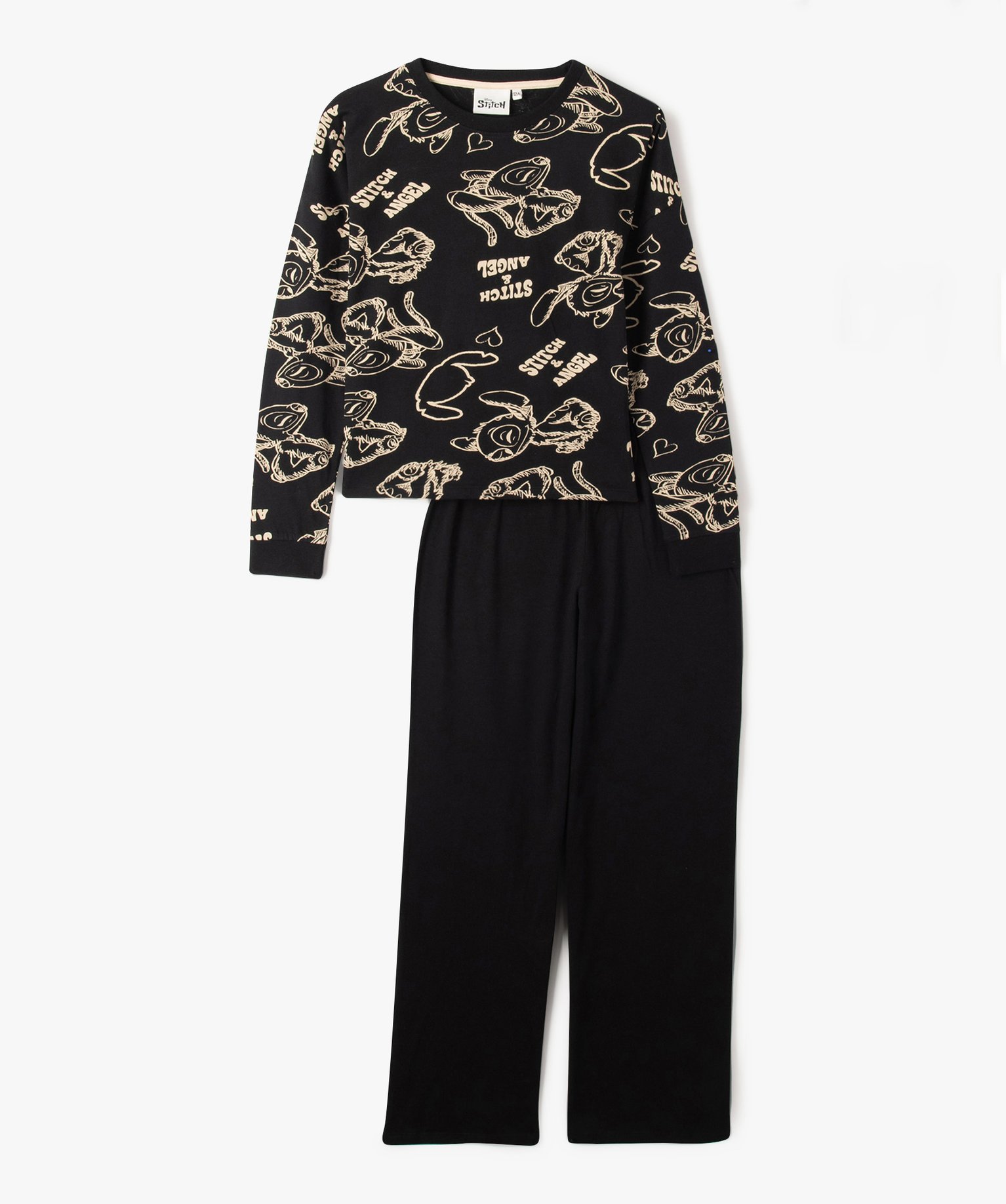 Pyjama à manches longues avec motifs Stitch fille - DS imprime | GEMO