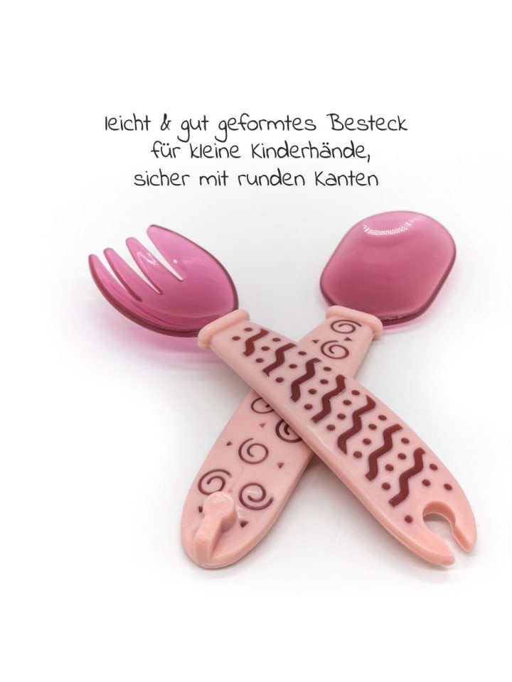 MiaMia Babyteller zum Mitnehmen inkl. Besteck - Pink in rosa günstig kaufen onesize