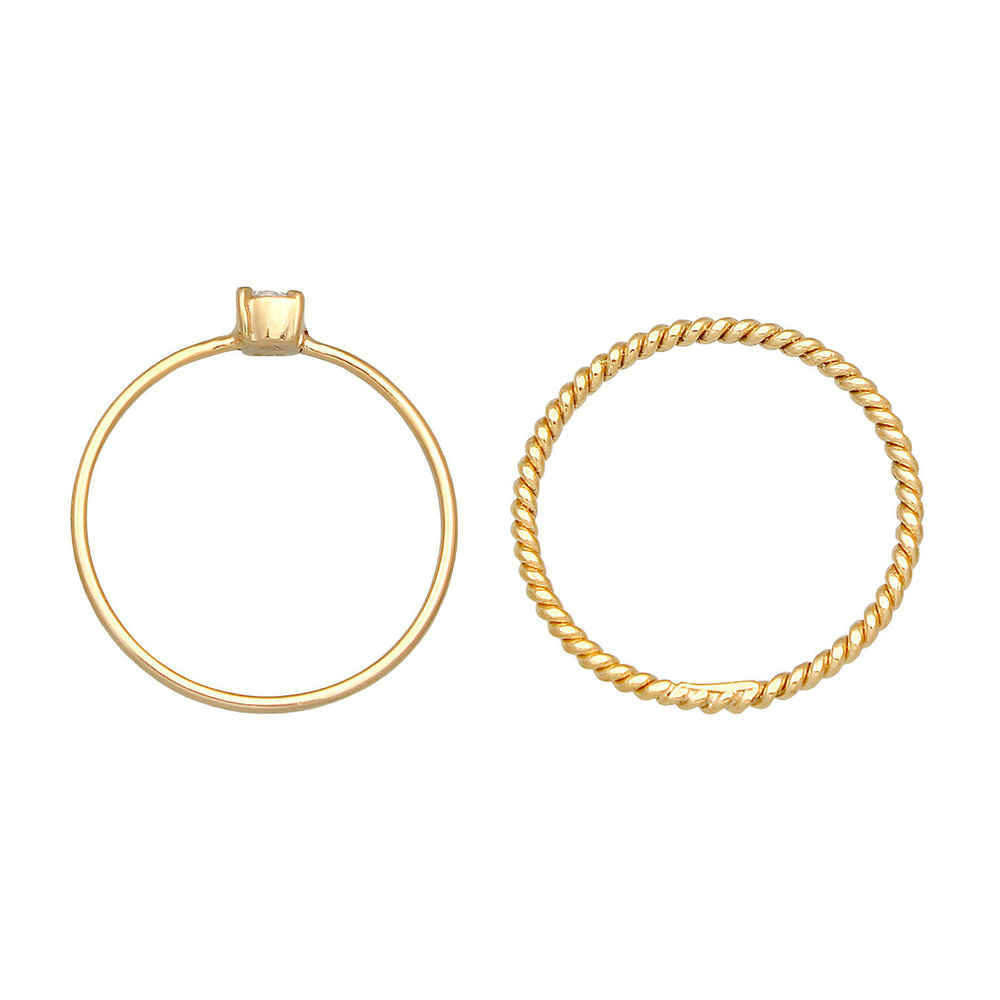 Elli Elli Bague Ensemble de bagues pour femmes Blogger Tordu Trend avec pierre de zirc Bague