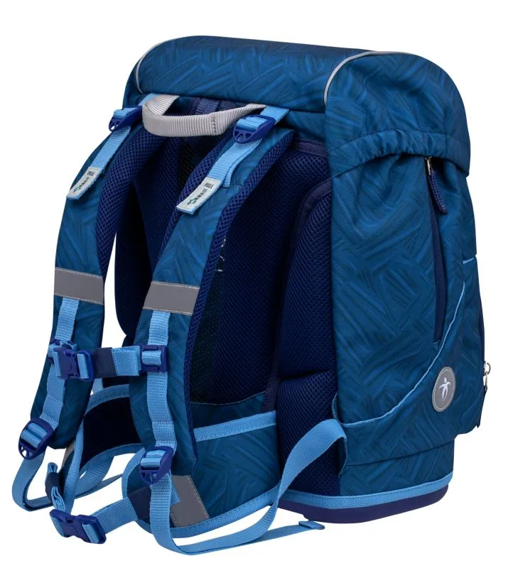 Belmil Motion Schulranzen Set 5-teilig mit 6 Patches - Blue Motion