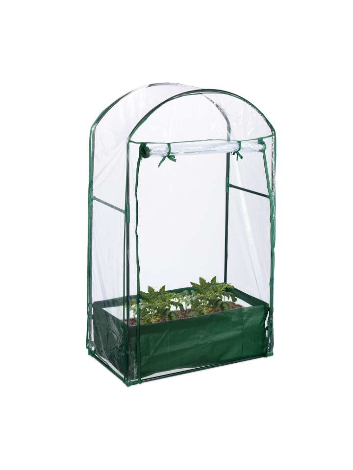 relaxdays Balkongewächshaus in Transparent/ Grün - (B)89 x (H)153 x (T)49 cm günstig kaufen onesize