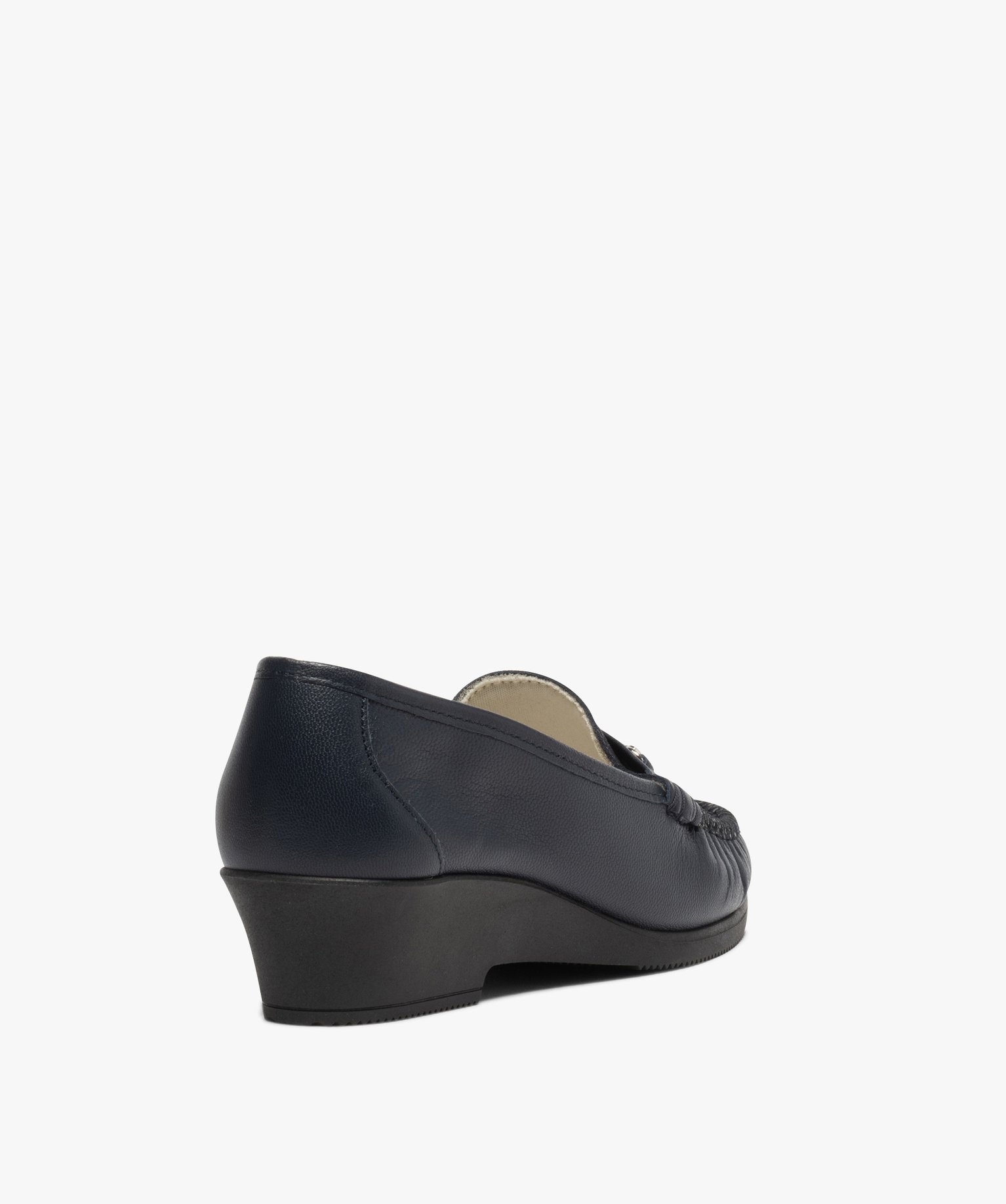 Mocassins femme confort dessus cuir verni marine | GEMO
