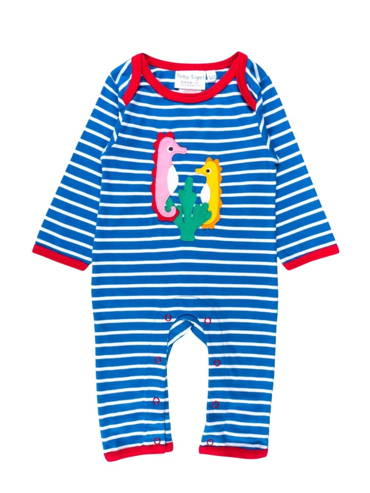 Toby Tiger Schlafanzug mit Seepferdchen Applikation in blau günstig kaufen