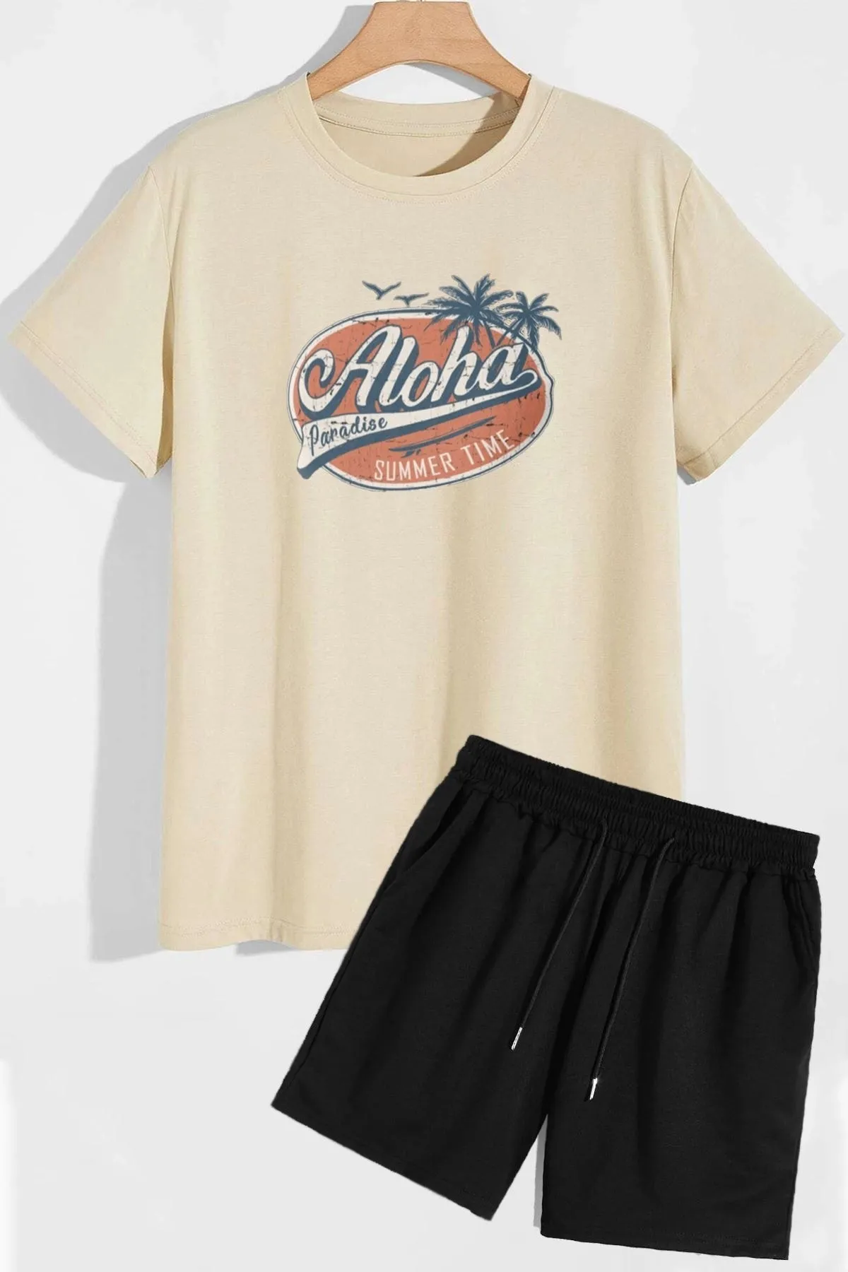 trendypassion  Aloha Shorts T-Shirt-Trainingsanzug-Set