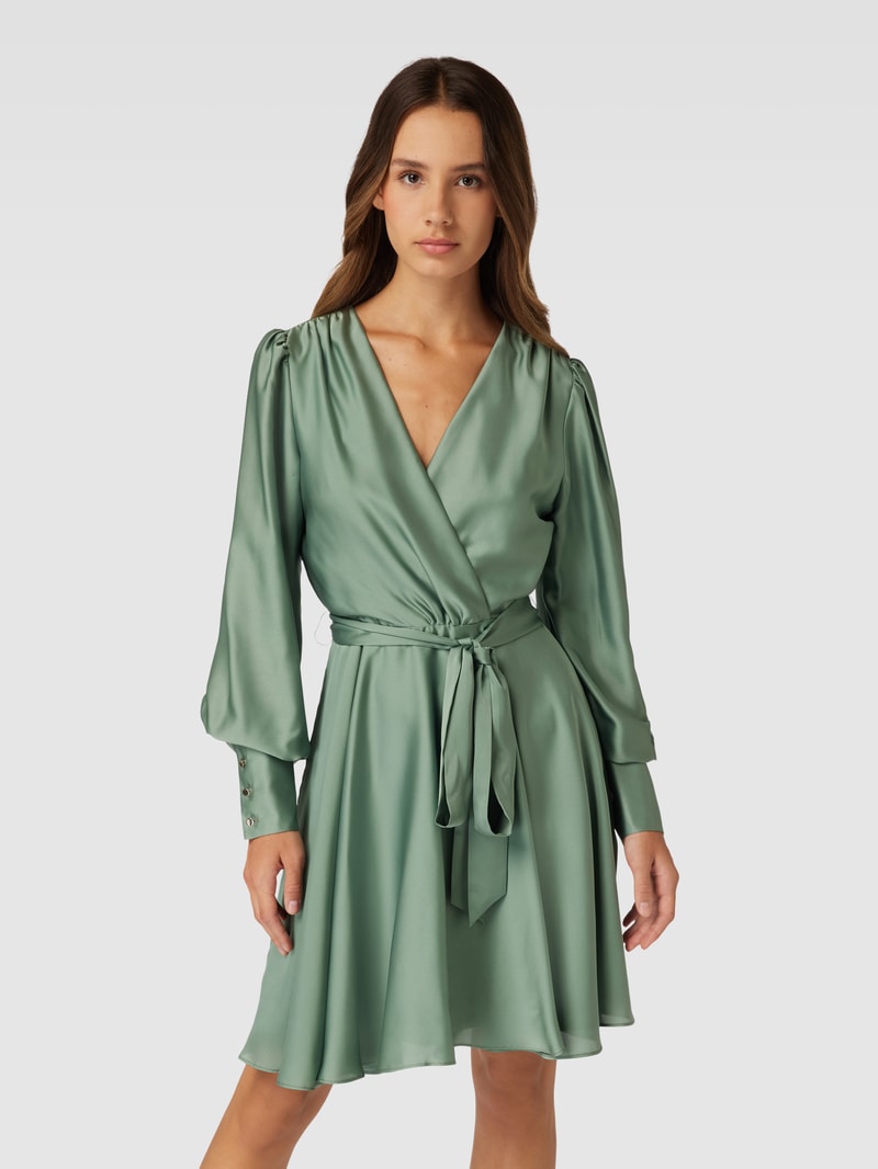 Cocktailkleid in Wickel-Optik in hellgrün