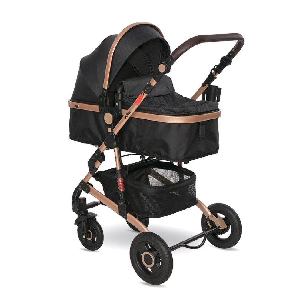 Lorelli Kombi-Kinderwagen Kinderwagen Alba 2 in 1, Sportsitz Babywanne Gummireifen, einstellbar