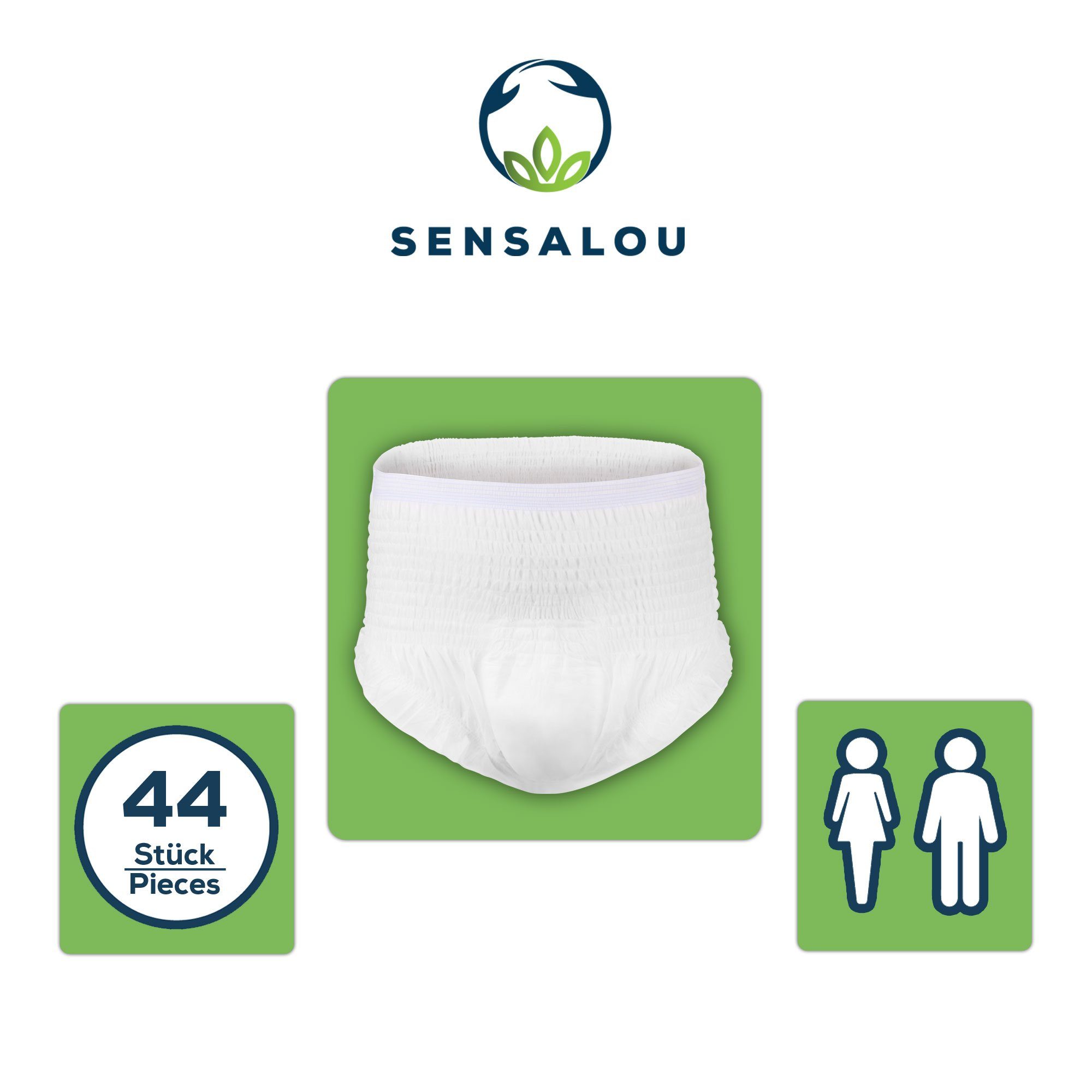 Sensalou Windeln Inkontinenz Pants Erwachsene Erwachsenenwindeln Hoeschenwindel Gr. XL (44-St), für starke Blasenschwäche