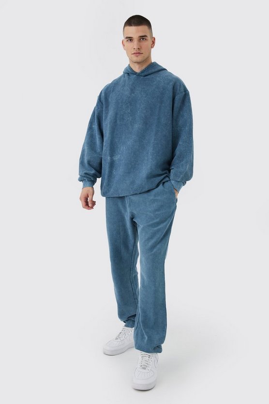 Tall Oversize Cord-Trainingsanzug mit Kapuze