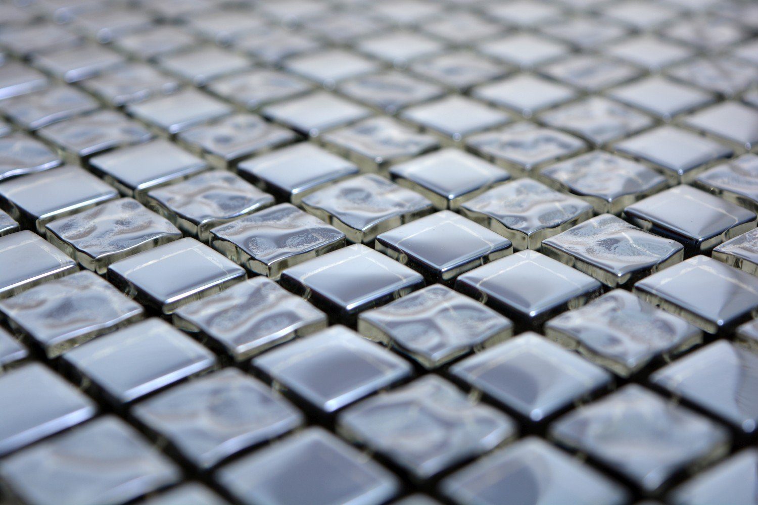Mosani Mosaikfliesen Glasmosaik Crystal Mosaikfliesen platin glänzend / 10 Matten