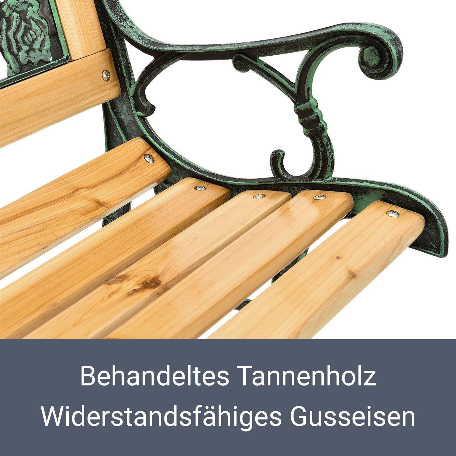 Juskys Gartenbank Venezia, bequeme Rückenlehne, wetterfeste Materialien, für 2 Personen