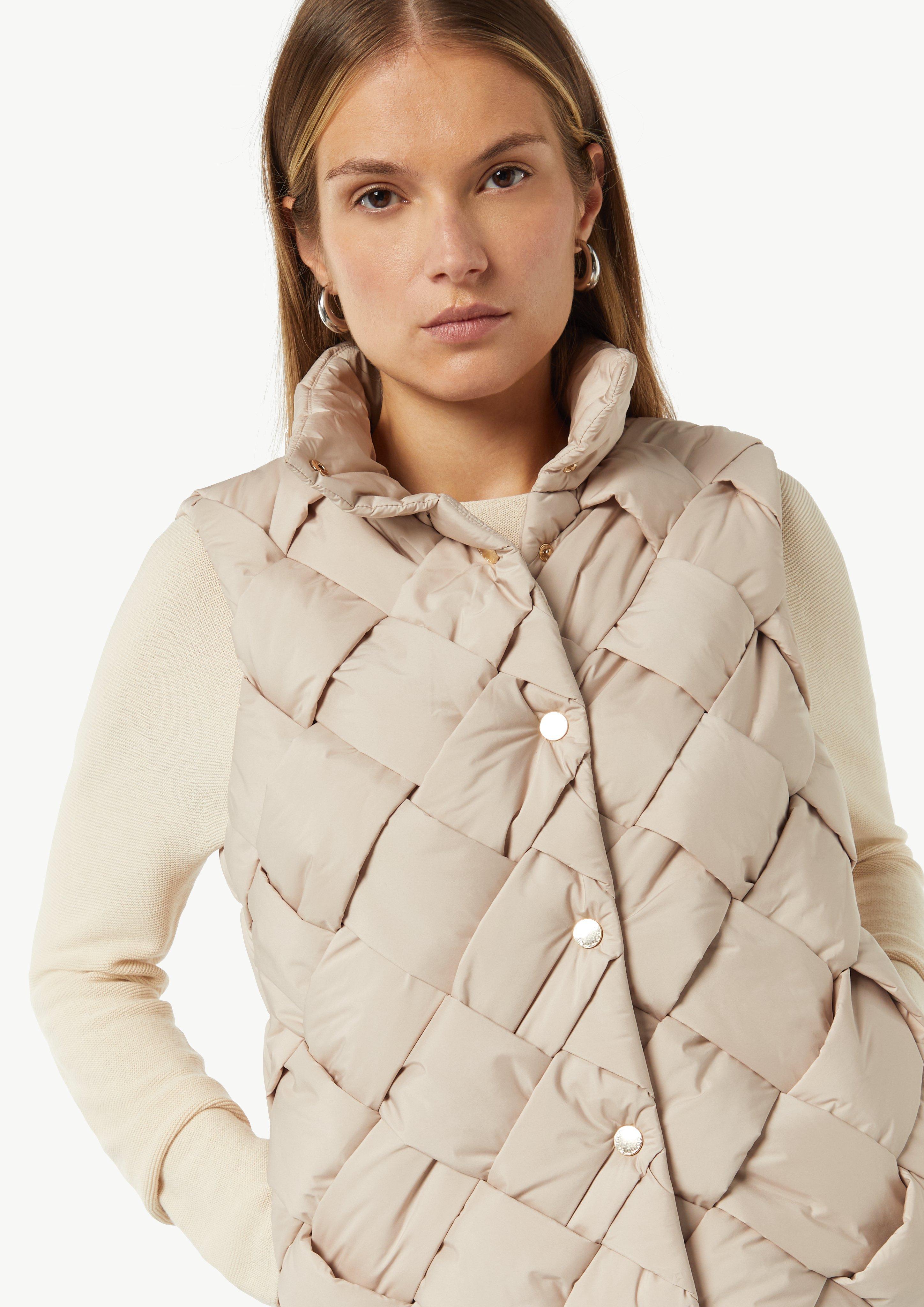 Weste in Flecht-Optik mit seitlichen Eingrifftaschen - beige