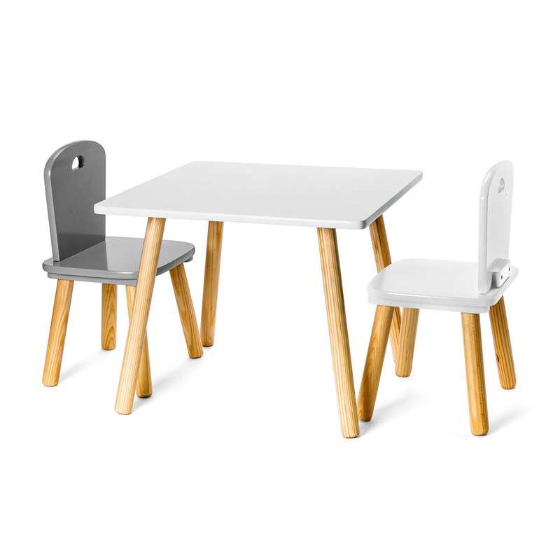 Table carrée naturel/blanc Oxybul